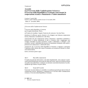 Acc.CH-Armenia coop.tecnica aiuto