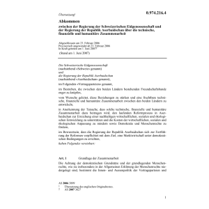 Abk. CH-Aserbaidschan hum.Zusammenarbeit