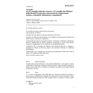 Acc.CH-Bosnia cooperazione tecnica