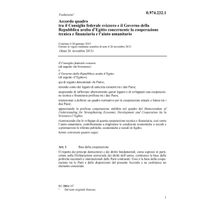Acc.quadro CH-Egitto aiuto umanitario