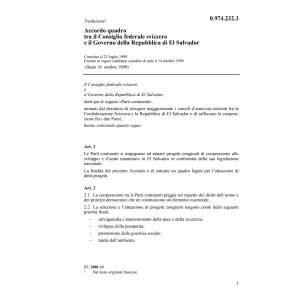 Accordo quadro Governo di El Salvador