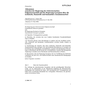Abk. CH-Georgiens humanit.Zusammenarbeit