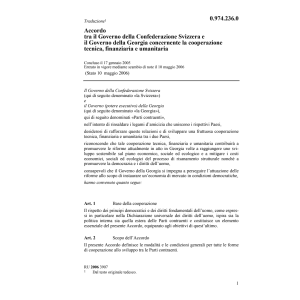 Acc. Svizzera-Georgia cooper. umanitaria