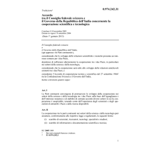 Acc.CH-India cooperazione scientifica