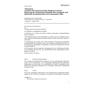 Abk. CH-Kirgisien Humanitäre Hilfe