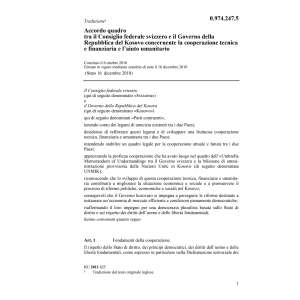 Acc. CH-Rep. Kosovo aiuto umanitario