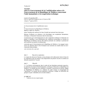 Acc. CH-Moldova coopération technique