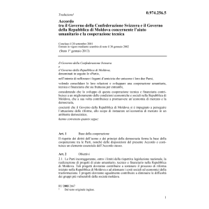 Acc. CH-Moldova cooperazione tecnica