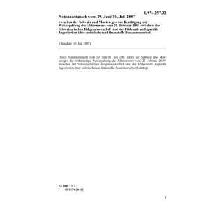 Abk. CH-Montenegro Zusammenarbeit