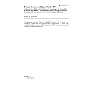 Acc. CH-Montenegro coopération technique