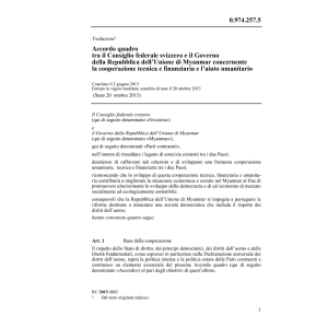 Acc. quadro CH-Myanmar aiuto umanitario
