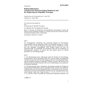 Rahmenübereink. CH-Nicaragua