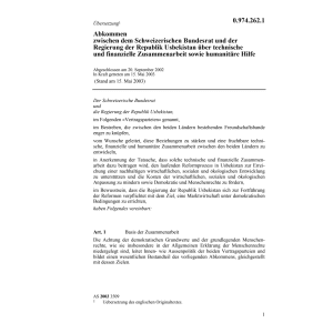 Abk. CH-Usbekistan Humanitäre HIlfe