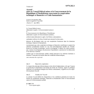 Acc. CH-Uzbekistan aide humanitaire