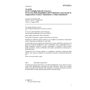 Acc. CH-Uzbekistan aiuto umanitario
