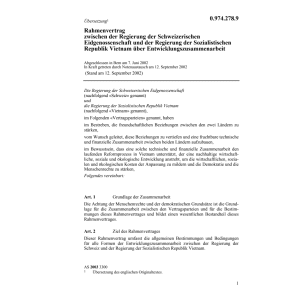 Rahmenvertr.CH-Vietnam Entwicklungszusam