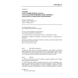 Acc. CH-ZWE conc. cooperaz. internazion.