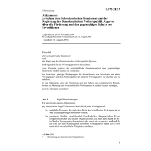 Abk. CH-Algerien Schutz Investionen