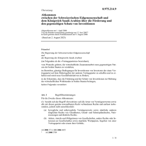 Abk. CH-Saudi-Arabien Schutz Investition