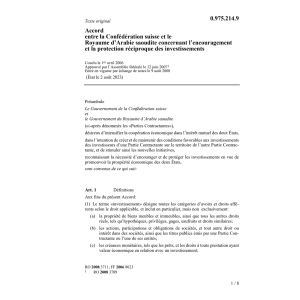 Acc. CH-Royaume d'Arabie réciproque