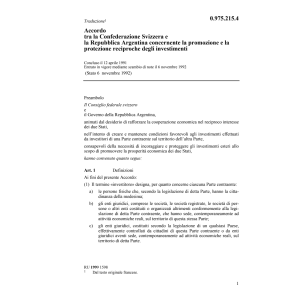 Acc. Argentina degli investimentiOrd sui