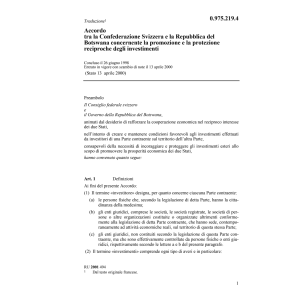 Acc Botswana protezione investimenti