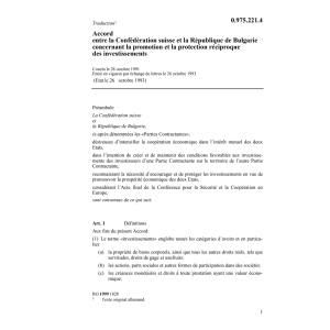 Acc Bulgarie protection investissements