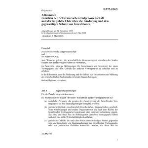 Abk. CH-Chile Schutz Investitionen