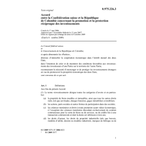 ACC CH-Colombie Protect. investissements