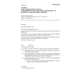 Accordo Svizzera-Cuba investimenti
