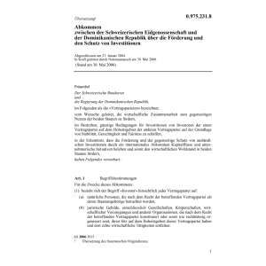 Abk. CH-Dominikanische Rep.Investitionen