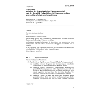 Abk. Schweiz - Estland Invenstitionen