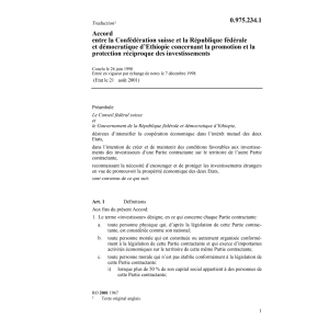 Ac. Ethiopie protection investissements
