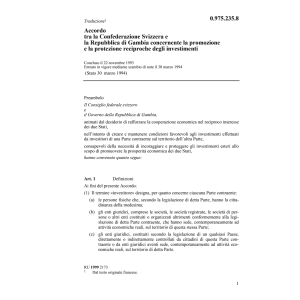 Ac reciproche degli investimenti Gambia