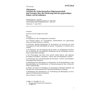 Abk. CH-Georgien Schutz Investitionen