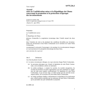 Accord Ghana réciproque investissements