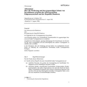 Abk.CH-Honduras Schutz Investitionen