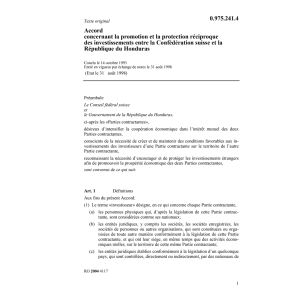 AccCH-Honduras protection investissments