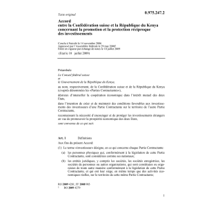 ac République du Kenya protection invest