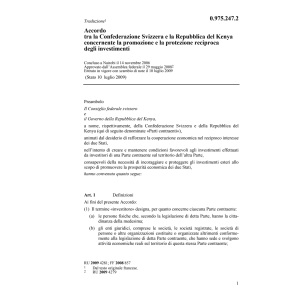 Acc Repubblica del Kenya investimenti