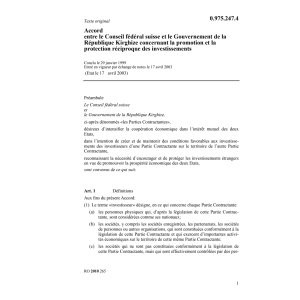 Acc. CH-Rép. Kirghize prot. réciproque