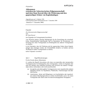 Abk. Kuwait Schutz Kapitalanlagen
