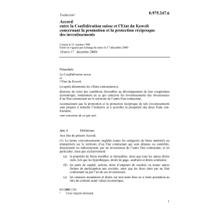 Ac Koweït protection investissements