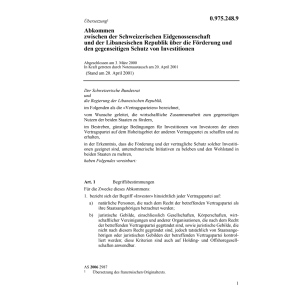 Abk.CH-Liban. Rep. Schutz Investitionen