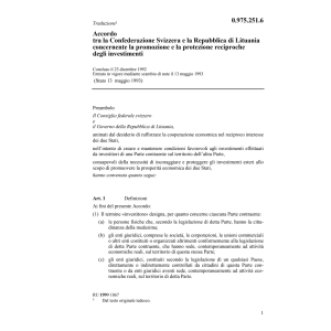 Acc Svizzera Lituania prom. investimenti