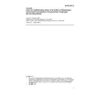 Acc.CH-Serbie réciproque investissements
