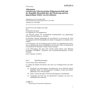 Abk.CH-Mosambik Förderung Investionen