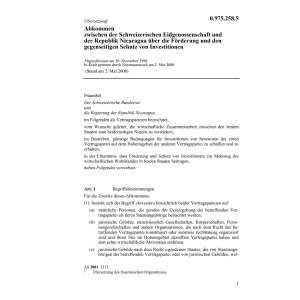 Abkomm.CH-Nicaragua Förd.+Schutz Invest.