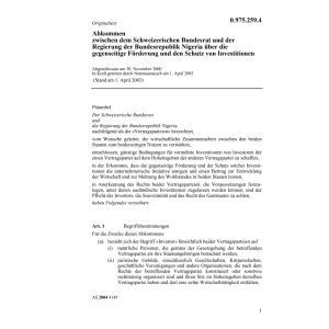 Abk.CH-Nigeria Schutz Investitionen