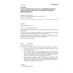 Accordo Perù protezione investimenti